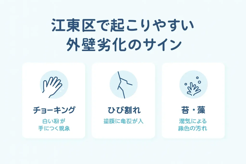 江東区 外壁 劣化 症状 図解
