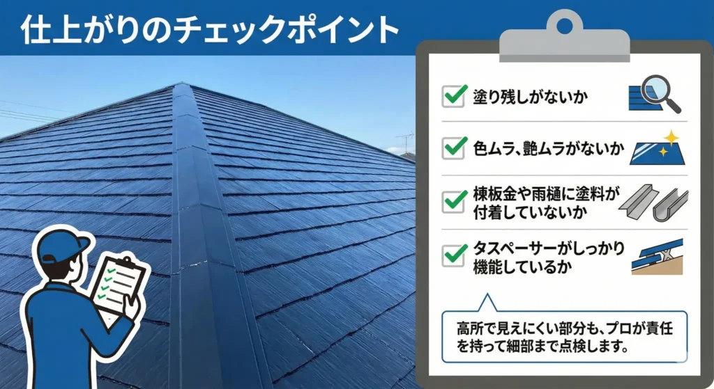 屋根塗装の中塗り・上塗り工程フロー｜乾燥時間・撹拌・中塗り・上塗りの作業手順
